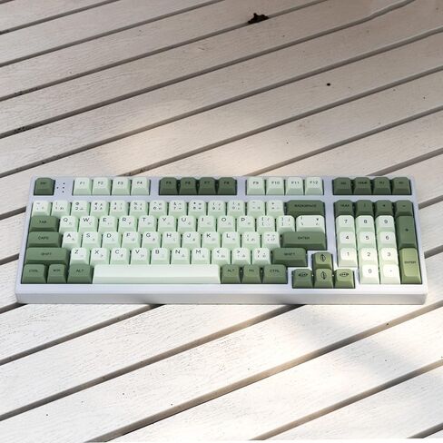 mintcaps PBT Japanese Keycaps Matcha Green XDA Profile Cute Keycaps Set 124 Keys Custom Dye-Sub Keyboard Keycaps for Cherry Gateron MX Switches Mechanical Keyboards in Kuwait