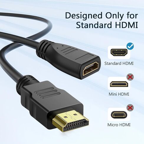 HDMI Extension Cable 3 Feet, 2 Pack HDMI Extender Cable High Speed HDMI Male to Female Adapter Cable 1080P HDMI Video Cord for HDTV, Monitor, PC, Laptop, Projector in Kuwait