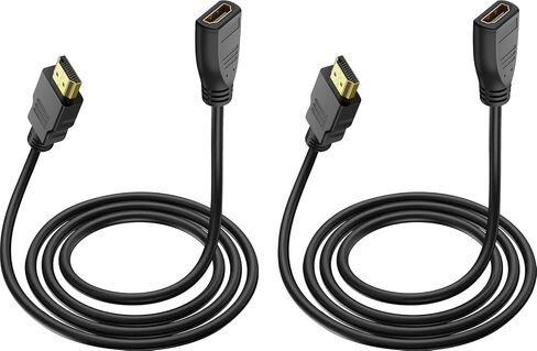 HDMI Extension Cable 3 Feet, 2 Pack HDMI Extender Cable High Speed HDMI Male to Female Adapter Cable 1080P HDMI Video Cord for HDTV, Monitor, PC, Laptop, Projector in Kuwait