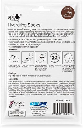 Epielle Hydrating Hand & Foot Masks (Glove & Socks 12pk) for Dry Hand, Dry & Cracked Heel | Spa Day | Shea Butter + Jojoba Oil + Vitamin E, Beauty Mothers Day Gifts in Kuwait