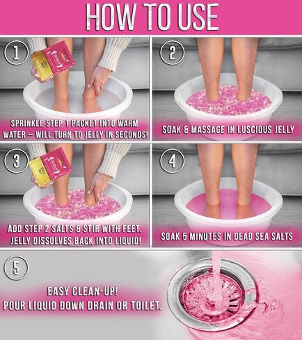 SOO Jelly Pedicure Packs - Pedicure Foot Soak For Dry Feet - Moisturizing Jelly Spa Pedi Soak - Foot Spa Bath Soak Salts For Soaking -Gel To Relax Sore Feet (Arabian Jasmine) in Saudi Arabia