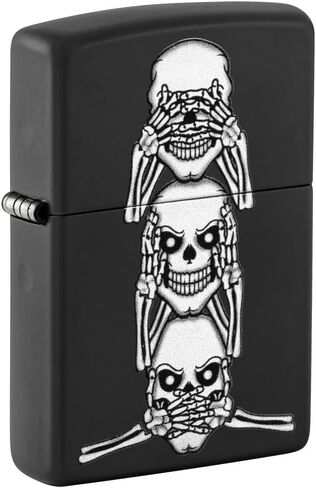 Zippo No Evil Skull Black Matte Pocket Lighter in Saudi Arabia