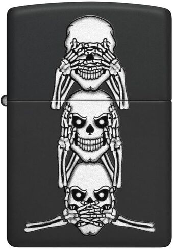Zippo No Evil Skull Black Matte Pocket Lighter in Saudi Arabia