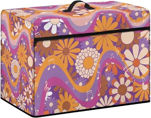 غطاء آلة الخياطة Psesaysky Boho الأزهار مقاوم للبقع وخفيف الوزن ومقاوم للماء غطاء ماكينة الخياطة غطاء غبار مع جيوب للحفاظ على نظافة وأمان ناعم in Kuwait