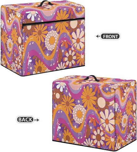 غطاء آلة الخياطة Psesaysky Boho الأزهار مقاوم للبقع وخفيف الوزن ومقاوم للماء غطاء ماكينة الخياطة غطاء غبار مع جيوب للحفاظ على نظافة وأمان ناعم in Kuwait
