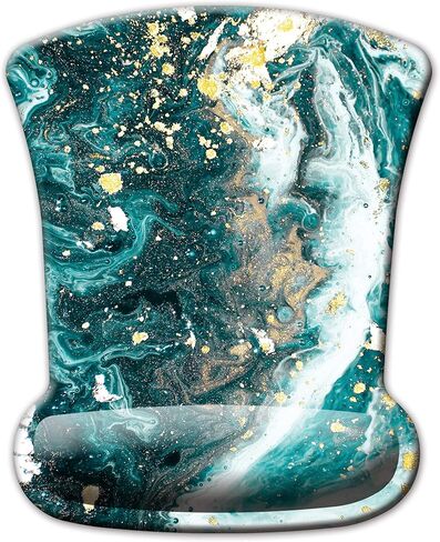 مجموعة دعم معصم لوحة المفاتيح ولوحة الماوس من KECC، قاعدة جل مطاطية غير قابلة للانزلاق، إسفنج ذاكرة مرتفع لسهولة الكتابة وتخفيف الألم، الكمبيوتر، الكمبيوتر المحمول، الألعاب، العمل (رخام زيتوني) in Kuwait