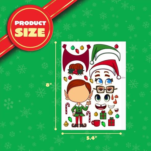 JOYIN 36 PCS Christmas Make-a-face Sticker Sheets Make Your Own Christmas Gingerbread Sticker Series and Trees Sticker Sheets Kids Party Favor Supplies Craft in Saudi Arabia
