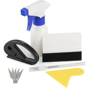 SINGARO Car Window Film Kit, 5PCS Car Glass Protective Window Tinting Film Tools Accessories Including Vinyl Scraper, Felt Scraper, Cutter with Blade, Film Cutter, Spray Bottle