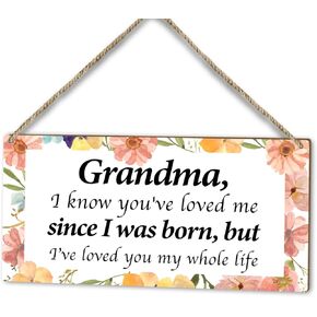 Welcome to Grandma & Grandpa's Admission Sign, 10" x 5" Printed Wood Door Hanging Plaque Shelf Decor, Home Farmhouse Rustic Flower Door Decor Wooden Sign, Wall Art Decor Gift for Grandparent-37