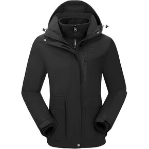 CAMELSPORTS Womens Ski Jackets Waterproof Fleece Snow Coat 3 in 1 Snowboarding Jackets Winter Warm Windbreaker Raincoat