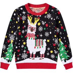 Lovefairy Kids Ugly Christmas Sweater Girls Boys Funny Novelty Pullover for Xmas Party 3-12 Years