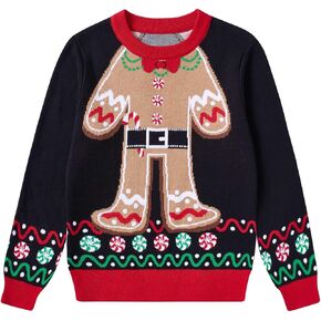سترة Lovefairy Kids Ugly Christmas للفتيات والأولاد بلوفر مبتكر مرح لحفلات عيد الميلاد من 3 إلى 12 سنة