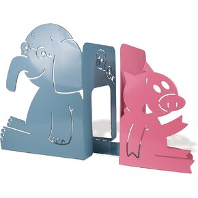 YOTTOY Mo Willems Collection | Elephant & Piggie Set of Durable Metal Bookends 9"H x 4"W x 7"D