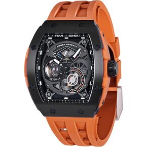TSAR BOMBA Mens Watches Waterproof 50M Analog Chronograph Men’s Dress Business Work Watch Luxury Tonneau Watches for Men