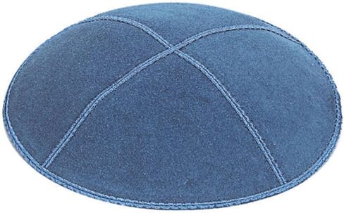 Suede Leather Fabric Kippot Four Panel Kippah Yarmulkah Single or Bulk Yarmulke (US, Alpha, Small, Medium, Navy Blue) in Kuwait