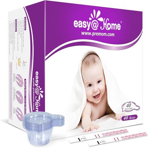 Easy@Home Pregnancy Test Strips: 20-HCG Tests with 20 Large Urine Cups| Accurate & Clear Detection in Saudi Arabia
