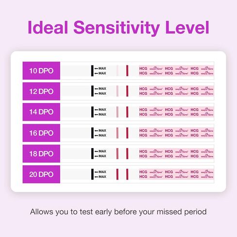 Easy@Home Pregnancy Test Strips: 20-HCG Tests with 20 Large Urine Cups| Accurate & Clear Detection in Saudi Arabia