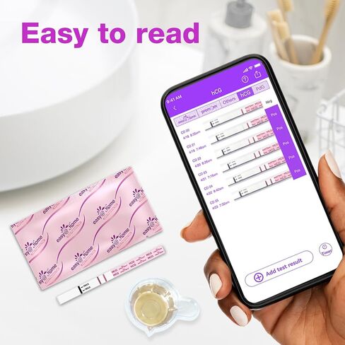 Easy@Home Pregnancy Test Strips: 20-HCG Tests with 20 Large Urine Cups| Accurate & Clear Detection in Saudi Arabia