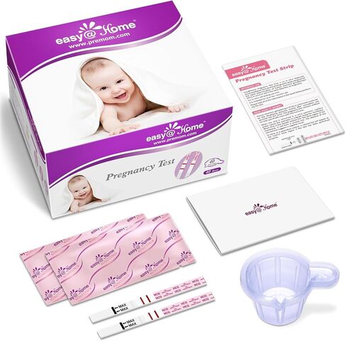 Easy@Home Pregnancy Test Strips: 20-HCG Tests with 20 Large Urine Cups| Accurate & Clear Detection in Saudi Arabia