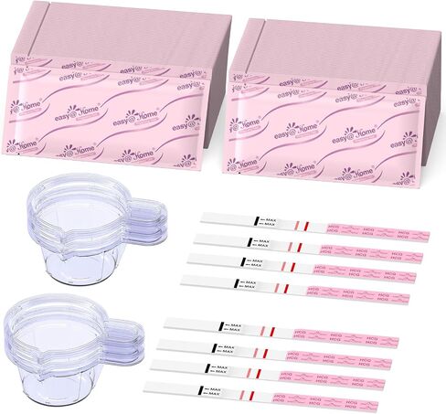 Easy@Home Pregnancy Test Strips: 20-HCG Tests with 20 Large Urine Cups| Accurate & Clear Detection in Saudi Arabia