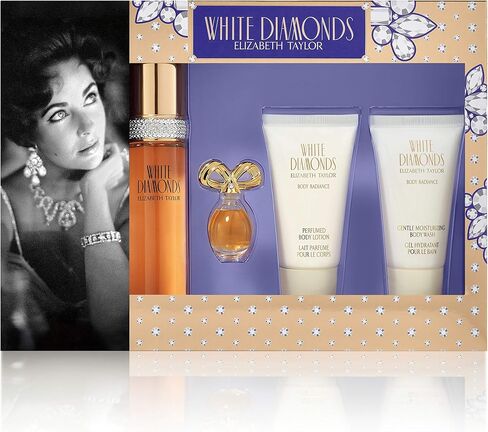 White Diamonds by Elizabeth Taylor for Women - 3 pc Gift Set 3.3oz EDT Spray, 3.3oz body lotion, 3.3oz body wash in Saudi Arabia