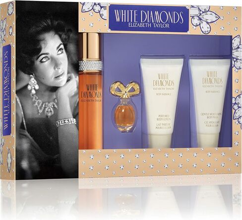 White Diamonds by Elizabeth Taylor for Women - 3 pc Gift Set 3.3oz EDT Spray, 3.3oz body lotion, 3.3oz body wash in Saudi Arabia
