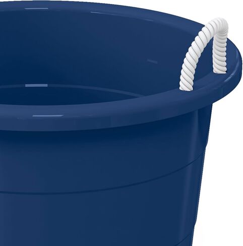 Life Story Large 17 Gallon Flexible Plastic Storage Bucket Container with Easy Grip Rope Handles for Indoor and Outdoor Storage, Black, 8 Pack in Kuwait