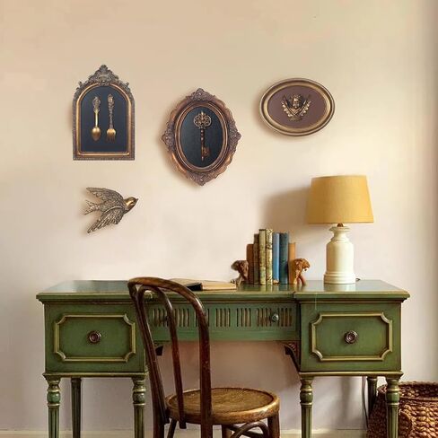 S-MANTIS Vintage Wall Sculpture,Antique Pediment,Hallway Wall Art,Hand Painted Wall Decoration With Embossed Intricate Decorative Gun Design,Oblong Aesthetic Room Décor, Gallery, Unique Gift(Antique Gold-Gun) in Saudi Arabia