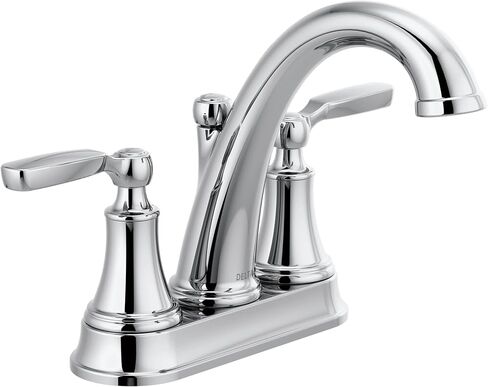 Delta Faucet Woodhurst 2-Handle Centerset Bathroom with Metal Drain Assembly, Chrome (2532LF-MPU) in Saudi Arabia