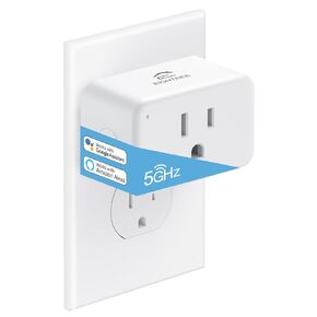 EIGHTREE Mini Smart Plug 5GHz Wi-Fi Compatible, Smart Plugs That Work with Alexa & Google Home &SmartThings, Energy Monitor, Remote Control, Timer & Schedule, Wi-Fi Plugs 15A, 4 Packs