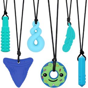 Chew Necklaces for Sensory Kids Girls, Chewy Necklace Sensory with ADHD,SPD,Autism, Teething or Special Needs, Silicone Adult Chew Toys for Kids Reduce Anxiety Fidgeting Pink in Kuwait