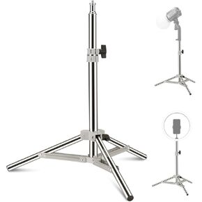 NEEWER 7.2ft/2.2m Stainless Steel Light Stand, Spring Cushioned Heavy Duty Photography Tripod Stand with 1/4" to 3/8" Universal Screw Adapter for Strobe,LED Video Light,Ring Light, Monolight, Softbox