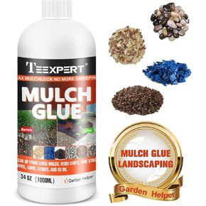 Teexpert Mulch Glue - 1 Gallon Mulch Glue for Landscaping, Mulch Glue Binder Gravel Stabilizer High Strength Landscape Adhesive Landscape Lock Non-Toxic Resin Binder for Gravel, Stones, Mulch & Bark