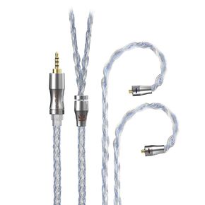 QDC Earphone Cable-KBEAR [Show] 24 Core 5N OFC Silver Plated Cable, in-Ear Monitors Replacement Cable with 3.5mm Plug Suit for SX ZEX ZEXPRO Zax ZAS ZSN-PRO-X ZSTX ZSN ZS10 (QDC3.5, Grey)