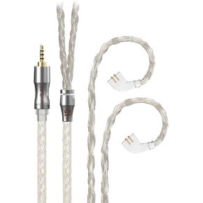 QDC Earphone Cable-KBEAR [Show] 24 Core 5N OFC Silver Plated Cable, in-Ear Monitors Replacement Cable with 3.5mm Plug Suit for SX ZEX ZEXPRO Zax ZAS ZSN-PRO-X ZSTX ZSN ZS10 (QDC3.5, Grey) in Kuwait