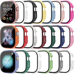 20 Pack Case for Apple Watch Series 3/2/1 38mm with Tempered Glass Screen Protector, Shockproof Hard PC Protective Cover, All-around Edge Bumper Compatible with iWatch 38mm