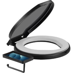 TRIPTIPS Bucket Toilet Seat with Soft Cushion, 5 Gallon Bucket Toilet Seat with 270°Rotatable Lid,XL Portable Toilet Seat for 5 Gal Bucket,Luggable Loo Camping Toilet Seat for Adults and Kids