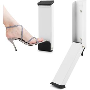 Door Stoppers,Kickdown Door Stopper for Bottom of Door,Metal Door Stop with Rubber Tip,Floor Door Opener Stopper,Hold Open Folding Door Stop,for Doors with 3.9 Inch Gap (White)