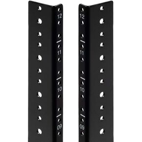 NavePoint 3U Vertical Rack Rail Pair DIY Kit with Hardware, Black