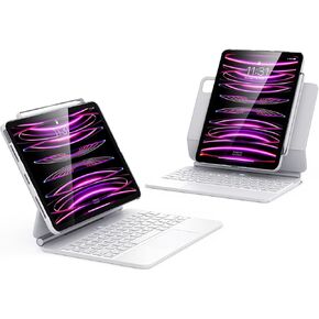 Techfish Magic Keyboard Case for iPad Pro 11 Inch (4th/3rd/2nd/1st) Gen 2022,iPad Air 5th/4th Generation with Pencil Holder, Magnetic Case Multi-Touch Trackpad, Supports Landscape and Portrait