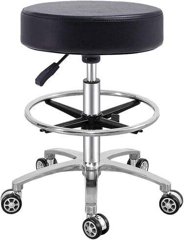 Antlu Rolling Stool Swivel Chair for Office Medical Salon Tattoo Kitchen Massage Work,Adjustable Height Hydraulic Stool with Wheels (Black) in Saudi Arabia