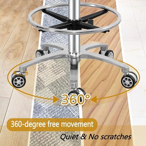 Antlu Rolling Stool Swivel Chair for Office Medical Salon Tattoo Kitchen Massage Work,Adjustable Height Hydraulic Stool with Wheels (Black) in Saudi Arabia
