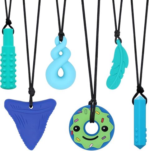 Chew Necklaces for Sensory Kids Girls, Chewy Necklace Sensory with ADHD,SPD,Autism, Teething or Special Needs, Silicone Adult Chew Toys for Kids Reduce Anxiety Fidgeting Pink in Saudi Arabia