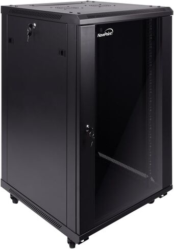 NavePoint 12U Server Cabinet Wall Mount Rack Enclosure Includes 2 Fans, Locking Glass Door, Removable Side Panels – 12U Network Cabinet 23.6" Deep, 19 Inch Server Rack for IT and A/V Equipment in Kuwait