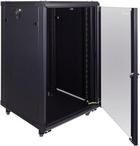 NavePoint 12U Server Cabinet Wall Mount Rack Enclosure Includes 2 Fans, Locking Glass Door, Removable Side Panels – 12U Network Cabinet 23.6" Deep, 19 Inch Server Rack for IT and A/V Equipment in Kuwait