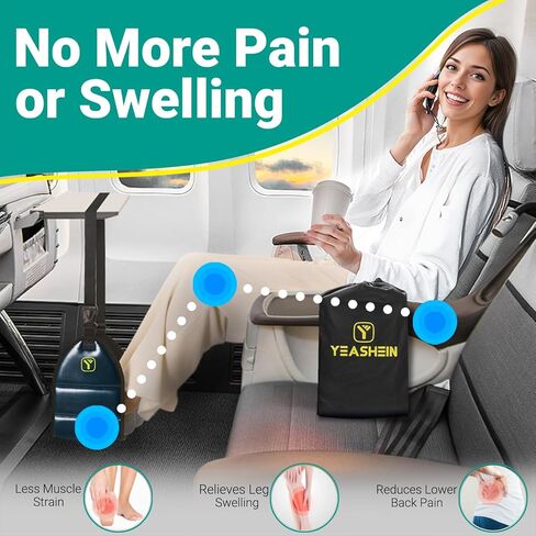 Airplane Foot Rest (PU Leather) Foot Hammock for Plane Travel Footrest with Memory Foam Foot and Heel Hammock Airplane Travel Accessories in Kuwait