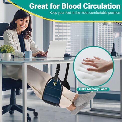 Airplane Foot Rest (PU Leather) Foot Hammock for Plane Travel Footrest with Memory Foam Foot and Heel Hammock Airplane Travel Accessories in Kuwait