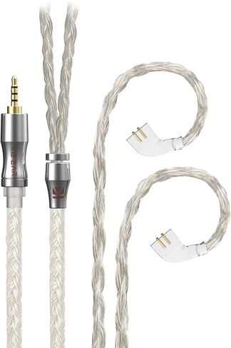 QDC Earphone Cable-KBEAR [Show] 24 Core 5N OFC Silver Plated Cable, in-Ear Monitors Replacement Cable with 3.5mm Plug Suit for SX ZEX ZEXPRO Zax ZAS ZSN-PRO-X ZSTX ZSN ZS10 (QDC3.5, Grey) in Kuwait