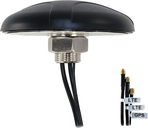 Proxicast 3-in-1 Low-Profile 4G/LTE 2x2 MIMO + GPS Vehicle Roof Antenna | 3 dBi Omni-Directional Screw Mount Combination Antenna for 4G Cellular & GPS - 16 ft Cables with SMA Male Plugs - ANT-500-201 in Kuwait