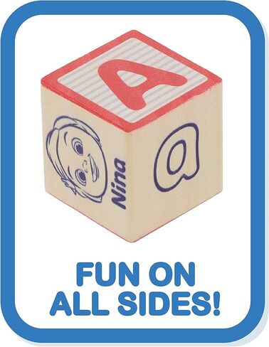 CoComelon JJ & Friends Wood Block Set, 30-Pieces, Recycled Wood, Officially Licensed Kids Toys for Ages 18 Month by Just Play in Saudi Arabia
